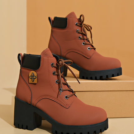 Chunky Heel Plus Size Martin Boots Thick Bottom Fashion All-match