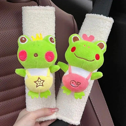 Plush Heart Frog Car Safety Belt Shoulder Cover - Wnkrs