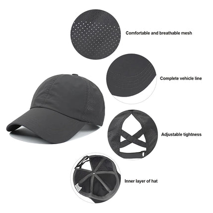 Summer Mesh Ponytail Baseball Sports Cap for Women