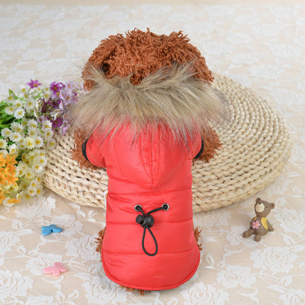 Veste coupe-vent d'hiver à capuche pour chien