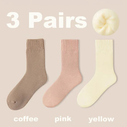 Lot de 3 paires de chaussettes confortables en laine pour femme