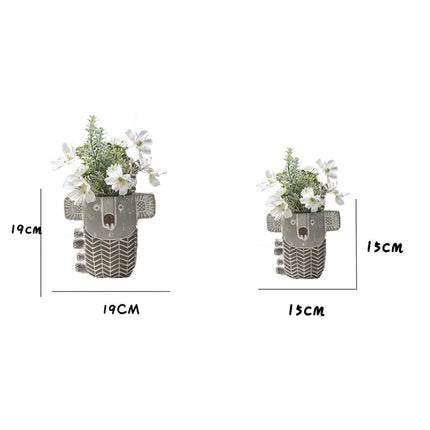 Charmant vase rétro en ciment Koala pour plantes succulentes