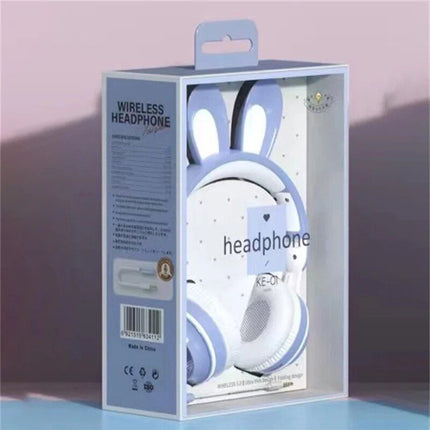 LED Bluetooth Rabbit Ear Headphones with Noise-Reduction Mic & TF Card Support - Wnkrs