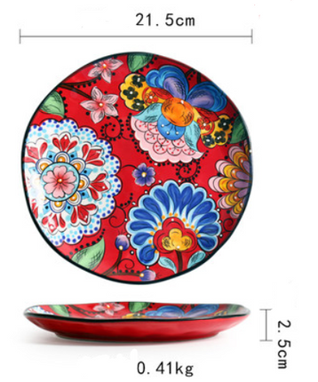 Underglaze Ceramic Tableware Bohemian Household Dishes - Wnkrs