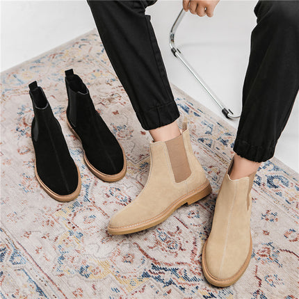 Bottines Chelsea en cuir véritable pour hommes