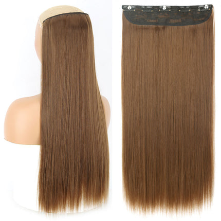 Extensiones de cabello sintético largo y liso con clip