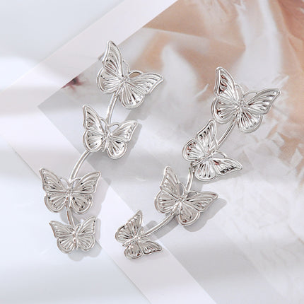 Bohemian Vintage Butterfly Drop Earrings - Trendy Long Metal Statement Jewelry for Women