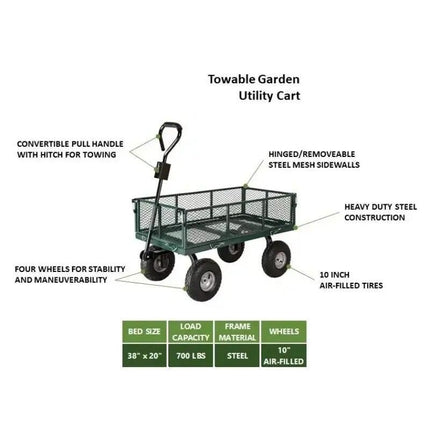 Heavy-Duty Towable Garden Utility Cart - Wnkrs