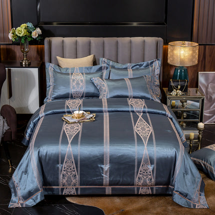 Ice Silk Jacquard European Luxury High-end Linen And Cotton Bedding Set - Wnkrs