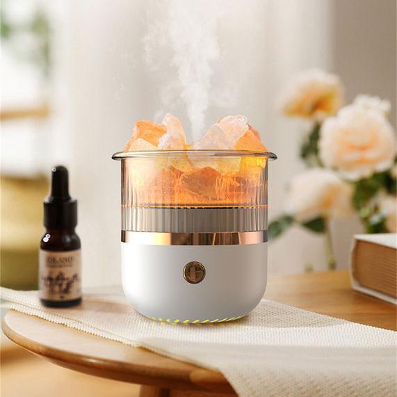 Ultrasonic Crystal Stone Essential Oil Diffuser with Colorful Night Light