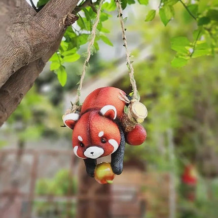 Resin Raccoon Statue Climbing Rope