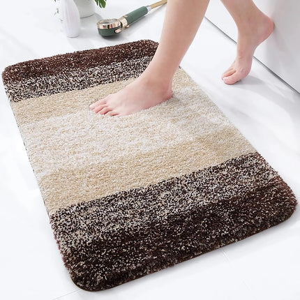 Tapis de bain absorbant en microfibre de luxe - Tapis de salle de bain antidérapant en peluche