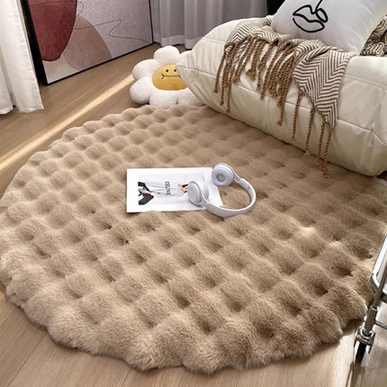 Tapis de sol rond en peluche nordique