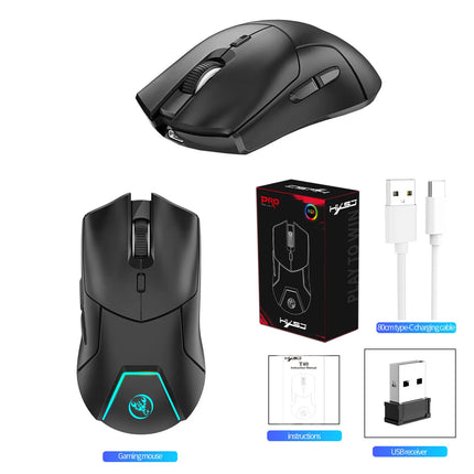 Wireless Mouse with 3-Mode Connection, Rechargeable, 4000 DPI & Colorful Backlight