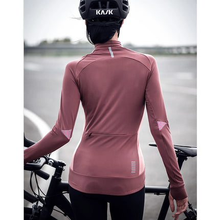 Veste de cyclisme d'hiver pour femme - Veste de sport coupe-vent en polaire, réfléchissante et thermique