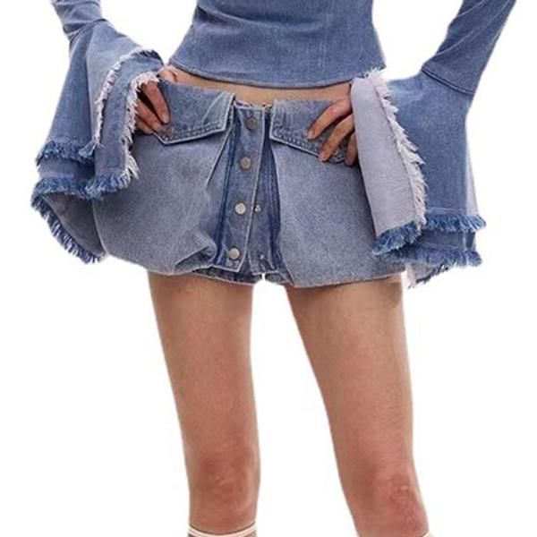 Short en jean taille basse chic