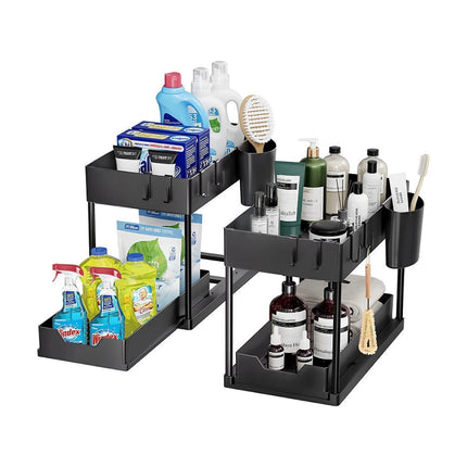 Two Tier Under Sink Sliding Cabinet Organizer