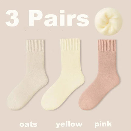 Lot de 3 paires de chaussettes confortables en laine pour femme