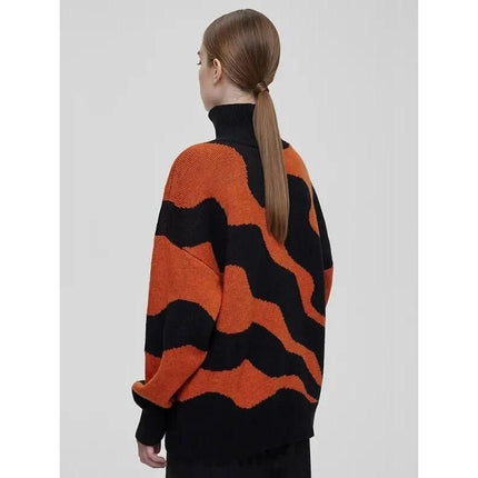 Women's Turtleneck Stripe Oversized Sweater - Wnkrs