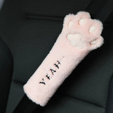 Soft Velvet Cat Paw Seat Belt Cover - Wnkrs