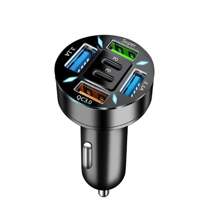 66W 4-Port USB Car Charger | Fast Charging PD Quick Charge 3.0