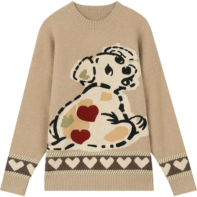 Adorable Kawaii Dog Loose Pullover Sweater