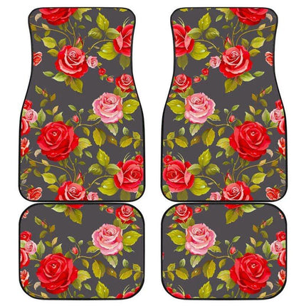 Rose-Blush Floral Car Floor Mats Set (4PCs) - Wnkrs