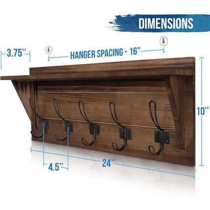 24" Wall Mounted Coat Rack Shelf - Wnkrs