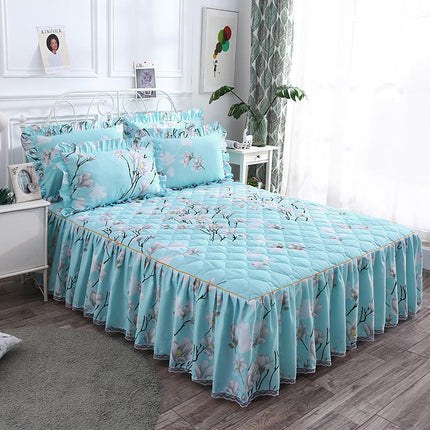 Twill Thickened Bedspread Bed Skirt Single Product Bed Skirt Three-piece Suit - Wnkrs