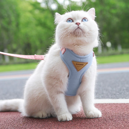 Ensemble harnais et laisse pour chien et chat en maille de nylon respirante