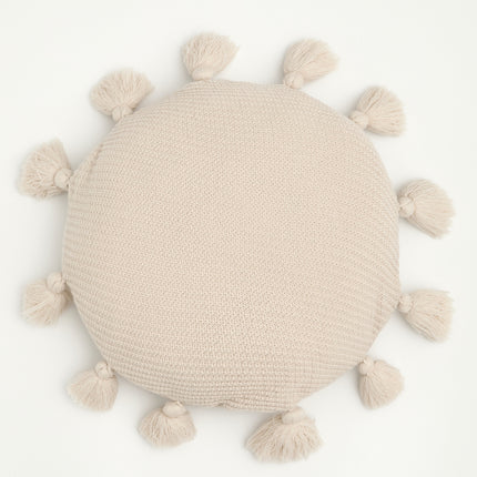 Coussin de siège rond moelleux à pompons Kawaii