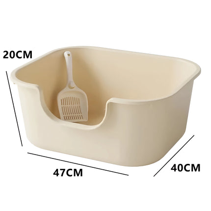 Leak Proof Cat Litter Basin – Giant Style Anti-Splash Open Cat Litter Box for Training and Toilet Use