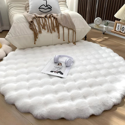 Tapis de sol rond en peluche nordique