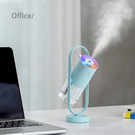 Humidificador de vapor frío USB con difusor de aceites esenciales y proyección de luz nocturna LED