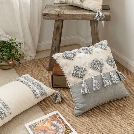 Cotton canvas tassel square pillow case - Wnkrs