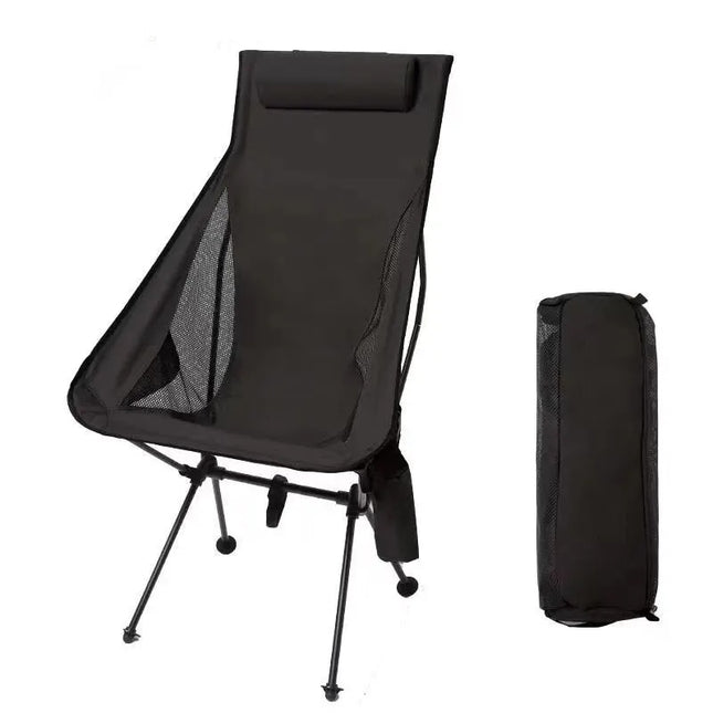 Silla de camping portátil y ligera con reposacabezas: asiento plegable de aluminio duradero para exteriores