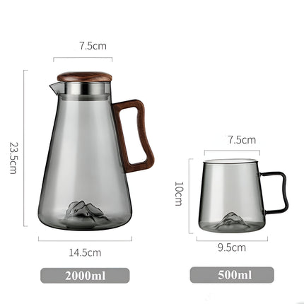 Ensemble de tasses en verre créatives résistantes à la chaleur avec bouilloire