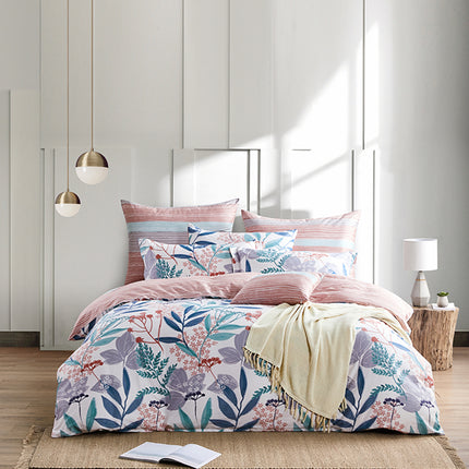 Four-piece set of long-staple cotton satin printed bedding - Wnkrs