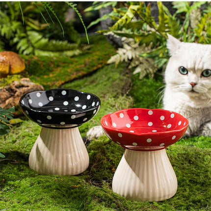 Bol en céramique pour animal de compagnie en forme de champignon mignon