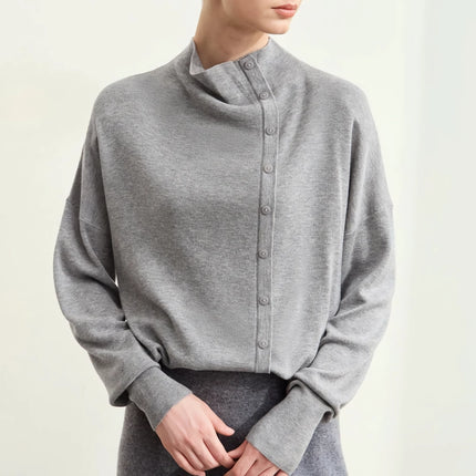 Pull ample asymétrique à manches tombantes pour l'automne