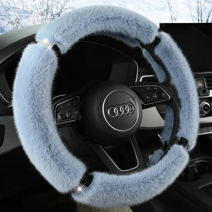 Luxury Anti-Slip Suede Fur Diamond Steering Wheel Cover - Wnkrs