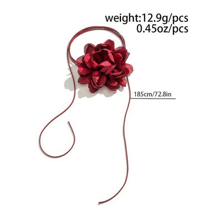 Exaggerated Big Rose Flower Choker Necklace for Women