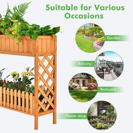 Elevated 2-Tier Wooden Garden Bed - Wnkrs