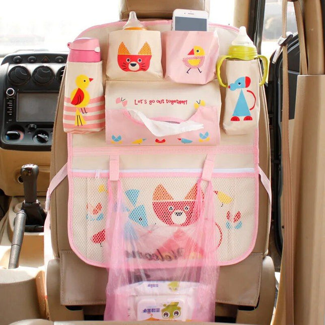 Fun and Functional Kids Cartoon Car Back Seat Organizer - Wnkrs