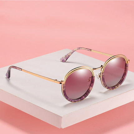 Lunettes de soleil polarisées rondes vintage pour femmes