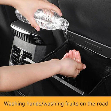 Magnetic Car Garbage Bag with LED Light – Rear Seat Hanging Leather Storage - Wnkrs