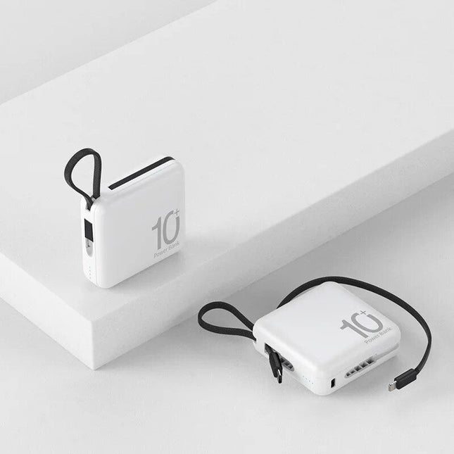 Ultra-Compact 10000mAh Dual-Cable Power Bank - Wnkrs