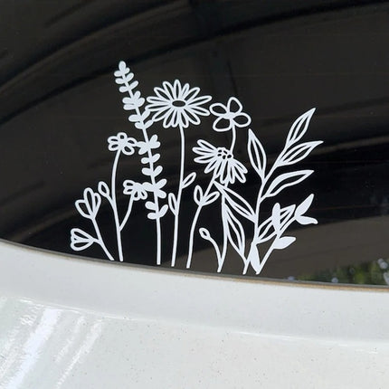 Pegatinas de vinilo para coche con flores silvestres