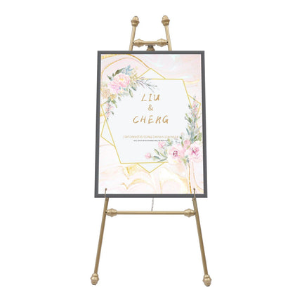 Elegant Golden Iron Floor Easel Stands for Weddings and Displays - Wnkrs