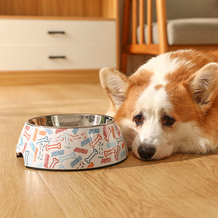 Cuenco de agua y comida para mascotas de acero inoxidable antivuelco